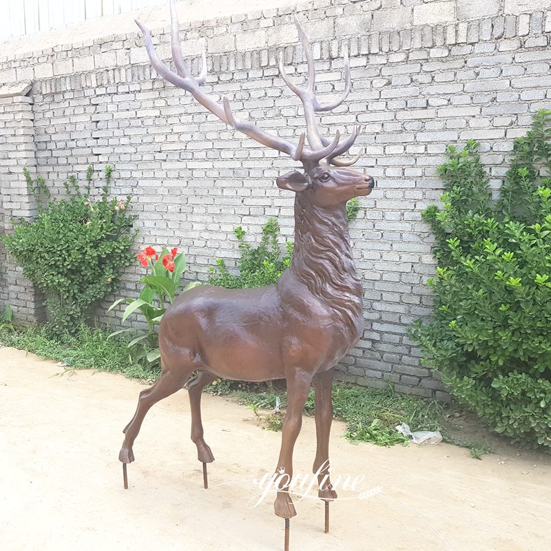 bronze stag statue for garden art