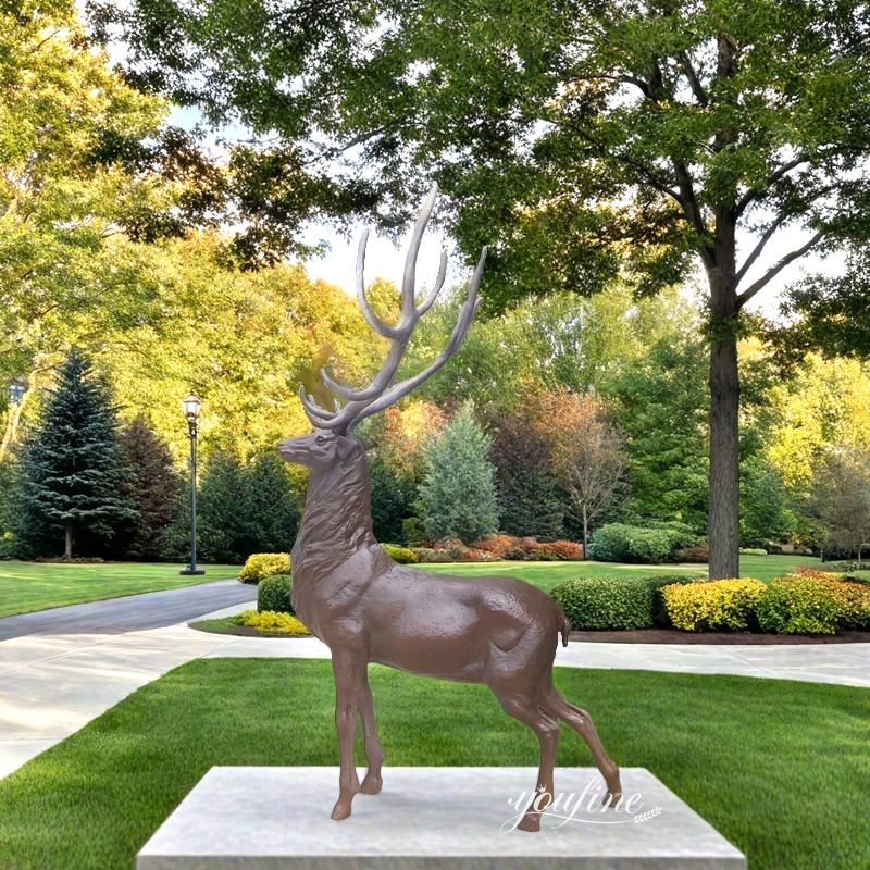 bronze stag statue for the garden