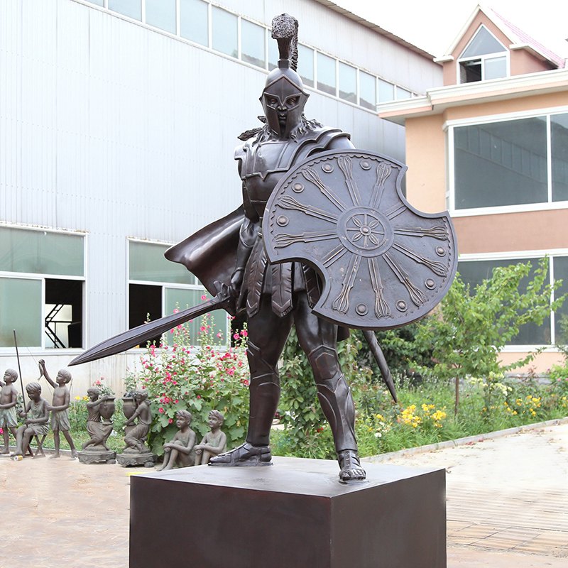 Customized Bronze Warrior Statue Trojan Lifesize Garden Art for Sale