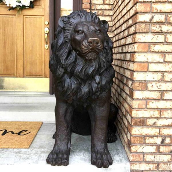 large bronze lion statue