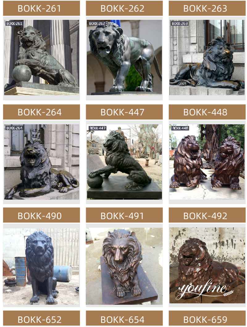 large bronze lion statue-YouFine Sculpture (2)