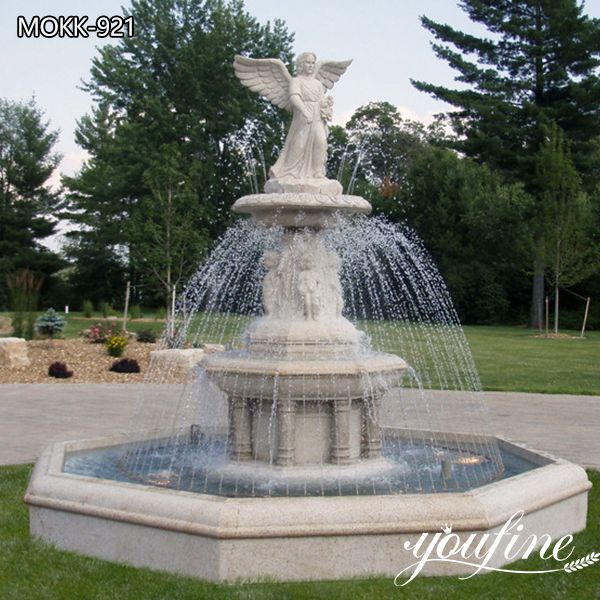 large marble angel fountain-YouFine Sculpture (3)