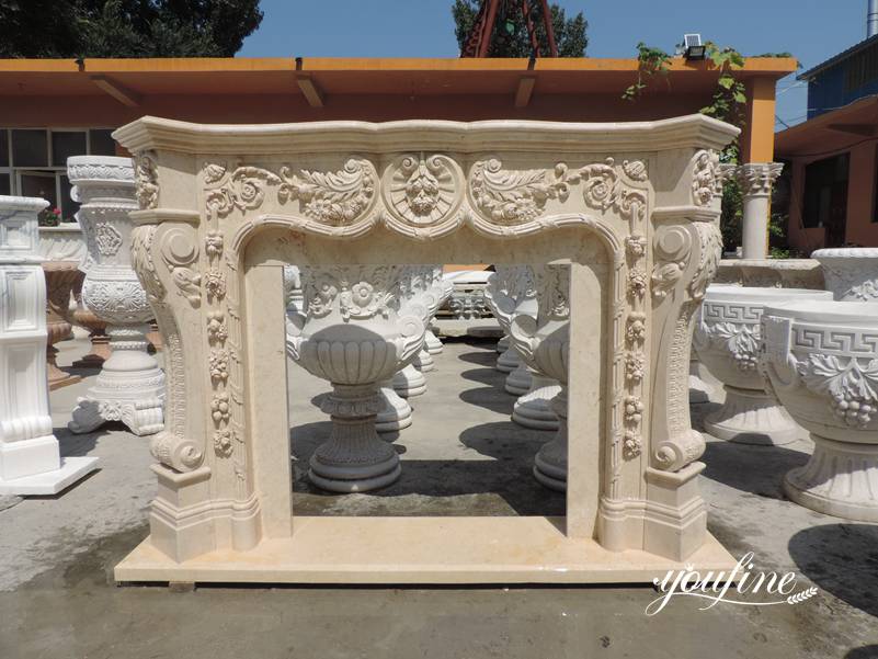 modern marble fireplace mantel-YouFine Sculpture (3)