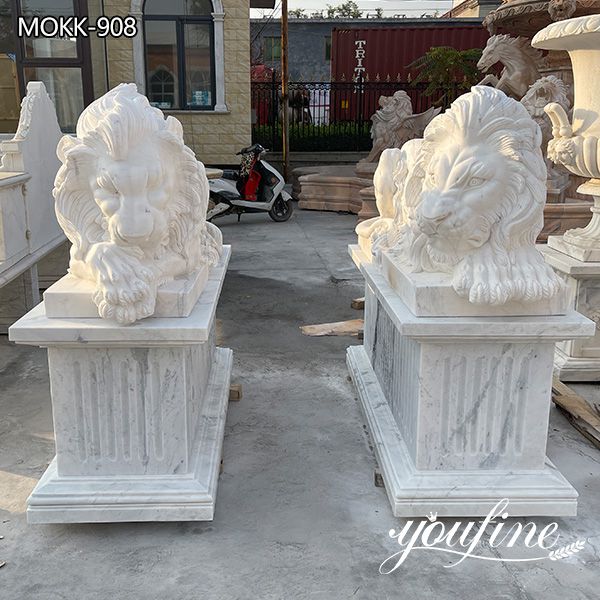 sleeping lion statues-YouFine Sculpture (5)