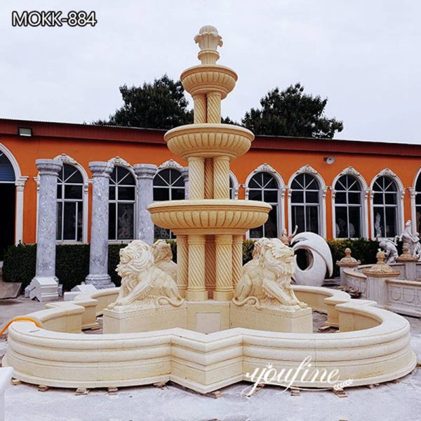 Hand Carved Large Marble Outdoor Water Fountain for Sale MOKK-884