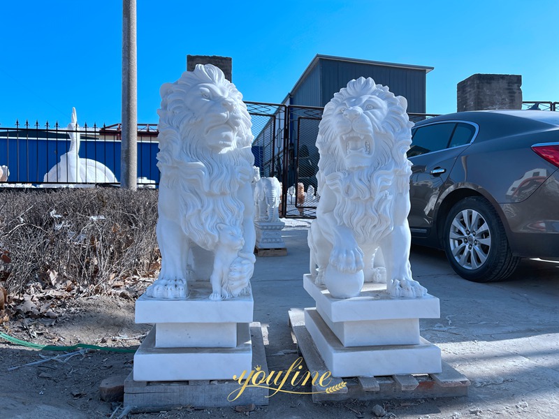 Hand Carved stone Lion Statue