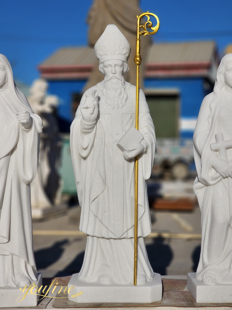 Marble St. Patrick Garden Statue 1