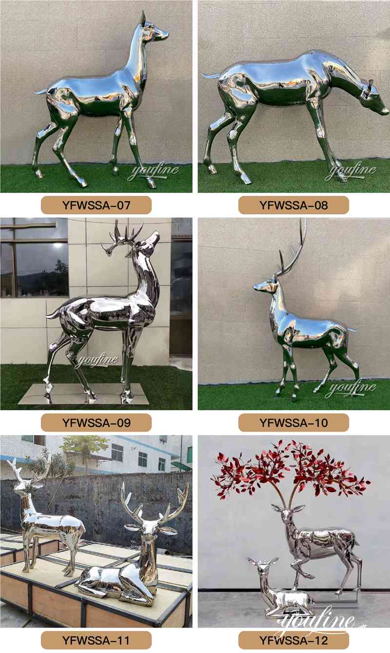 Metal Deer Sculpture - YouFine Sculpture