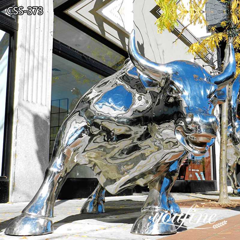 Modern Stainless Steel Wall Street Bull Sculpture Supplier CSS-373