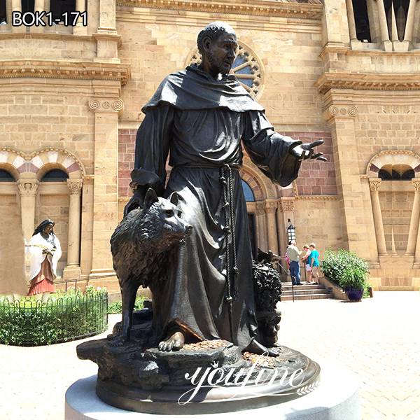 St. Francis of Assisi with the wolf-YouFine Sculpture (5)