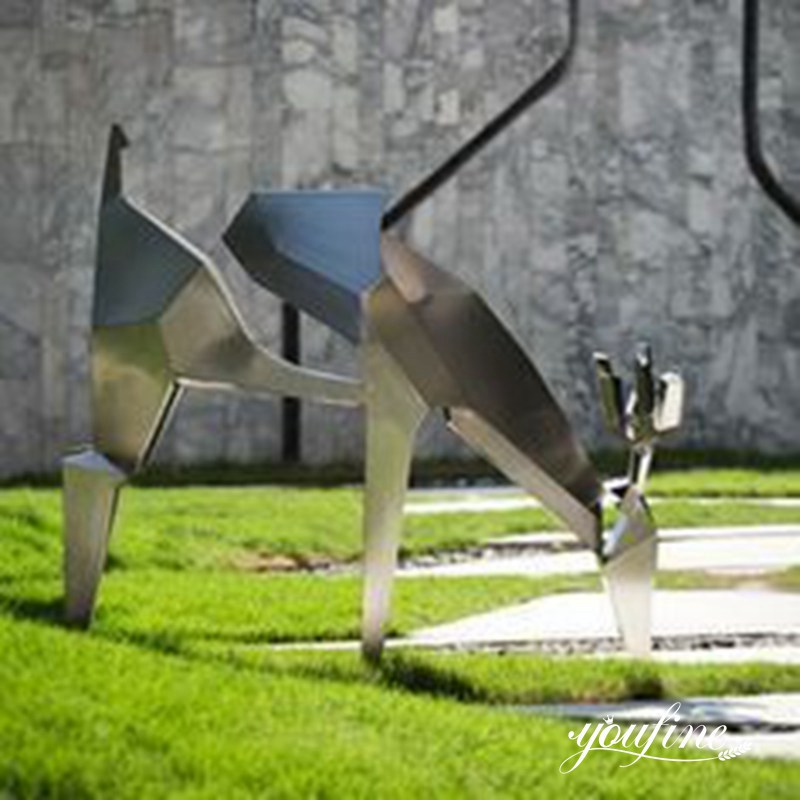 Stainless Steel Deer Sculpture - YouFine Sculpture