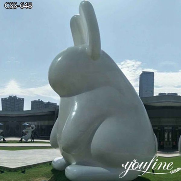 White Stainless Steel Large Rabbit Sculpture Factory Supply CSS-648 (1)