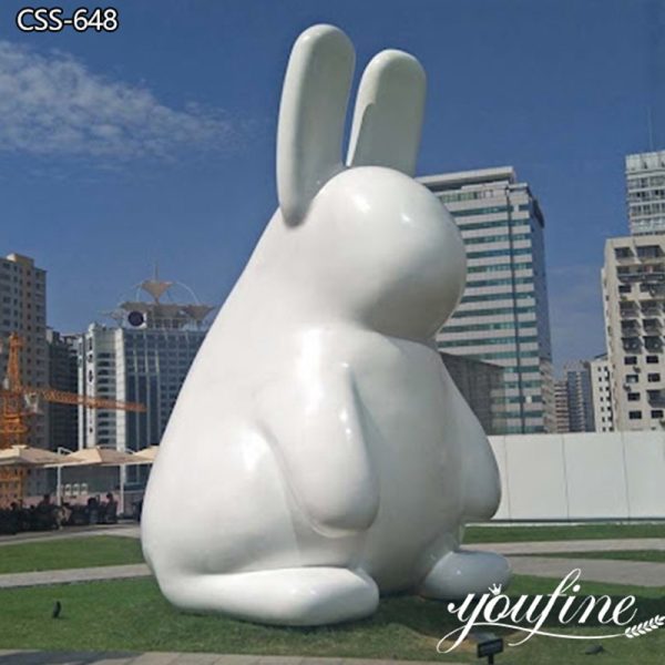 White Stainless Steel Large Rabbit Sculpture Factory Supply CSS-648 (2)
