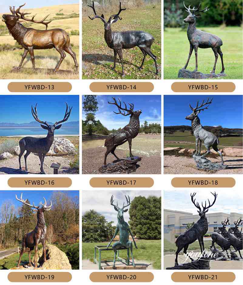 bronze deer statue life size-YouFine Sculpture (2)