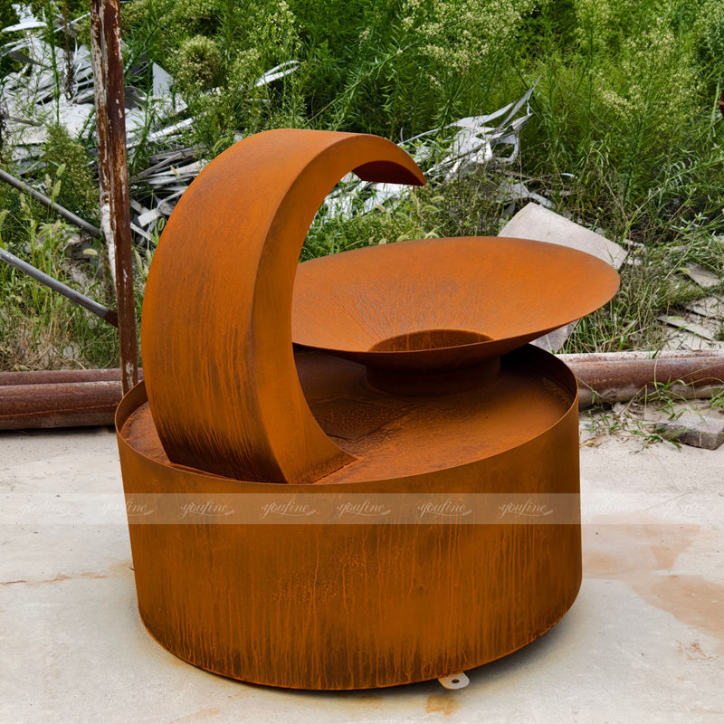 corten steel water feature