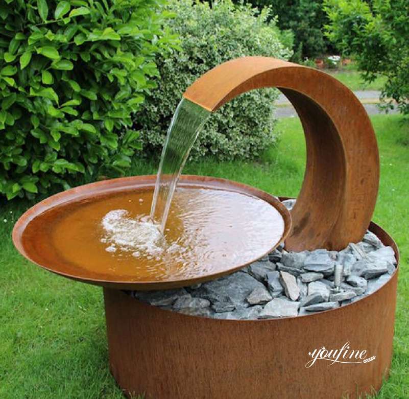 corten steel water feature-YouFine Sculpture (1)