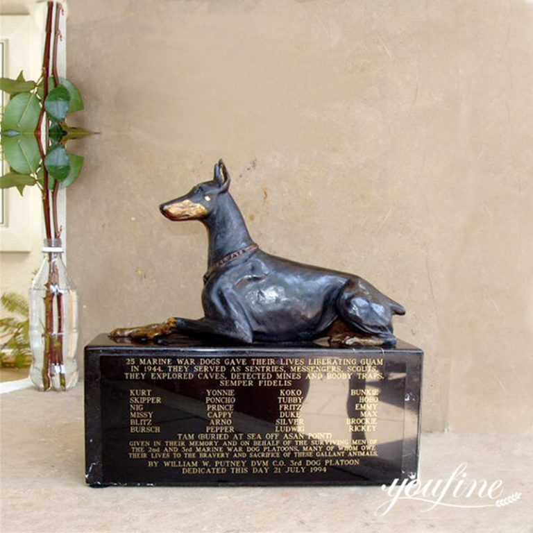 Life Size Outdoor Doberman Pinscher Statue Bronze Dog Garden Art Decor