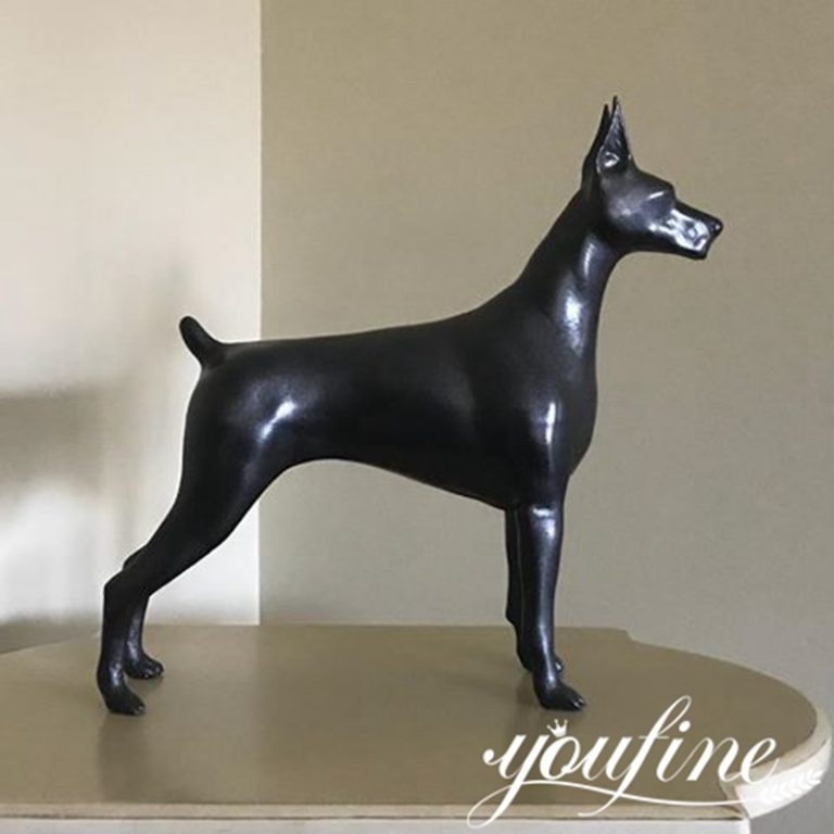 Life Size Outdoor Doberman Pinscher Statue Bronze Dog Garden Art Decor