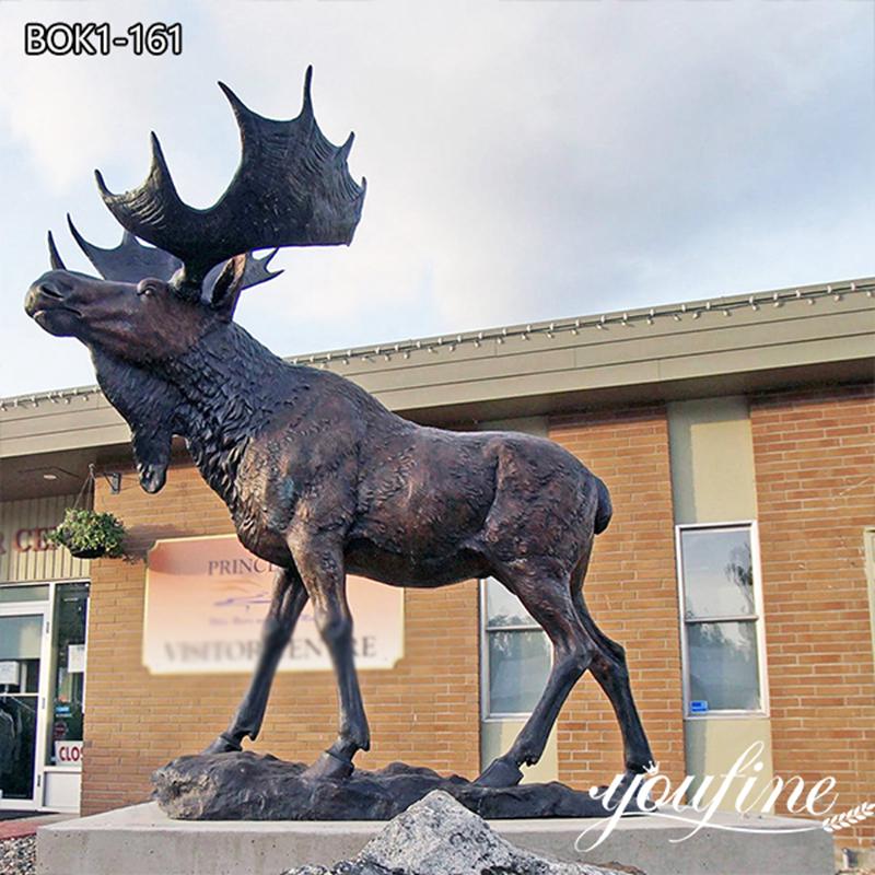 Large Outdoor Bronze Moose Lawn Statue Factory Supplier BOK1-161