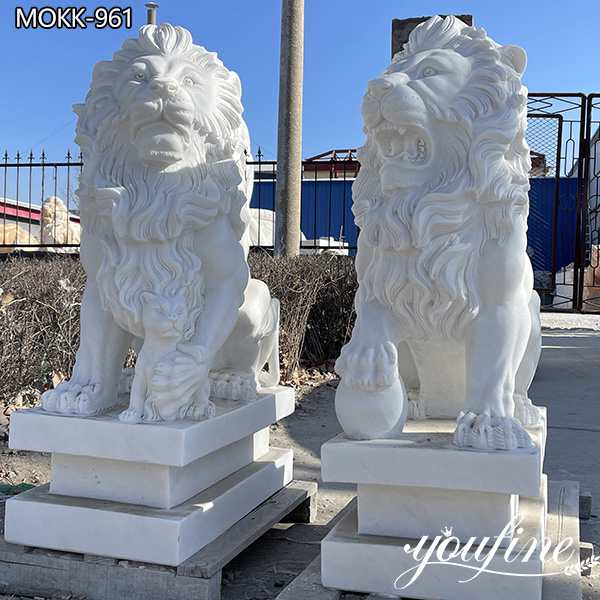 hand carved lion statue