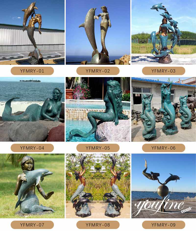 bronze mermaid statues