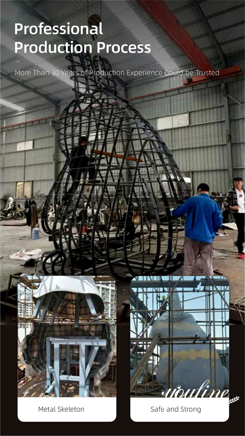 large rabbit sculpture production process