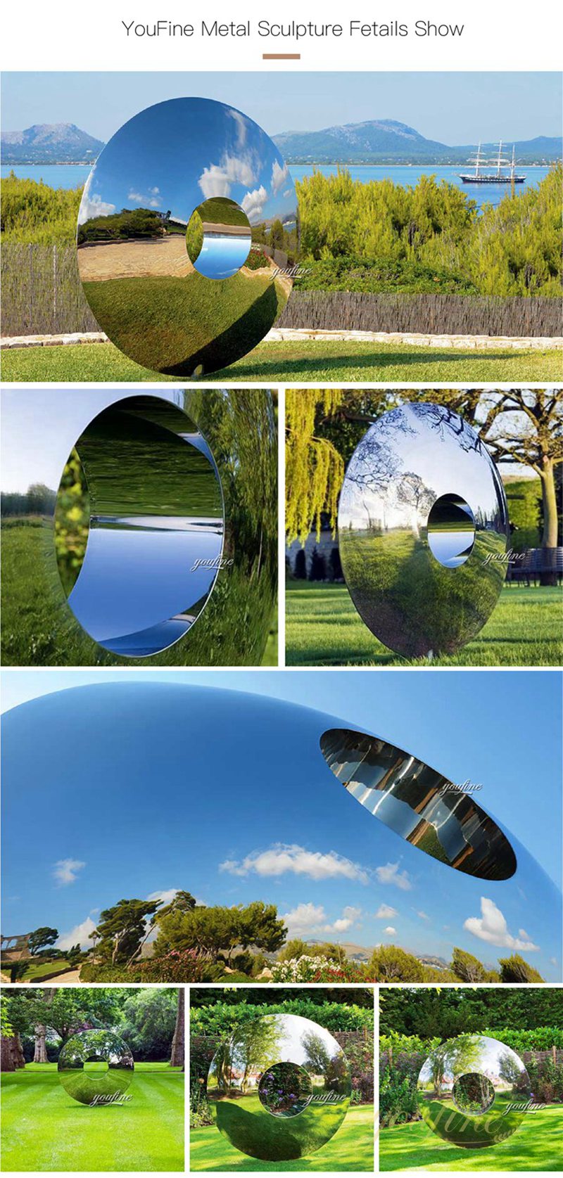 Famous Garden Mirror Stainless Steel Eye Lawn Sculpture
