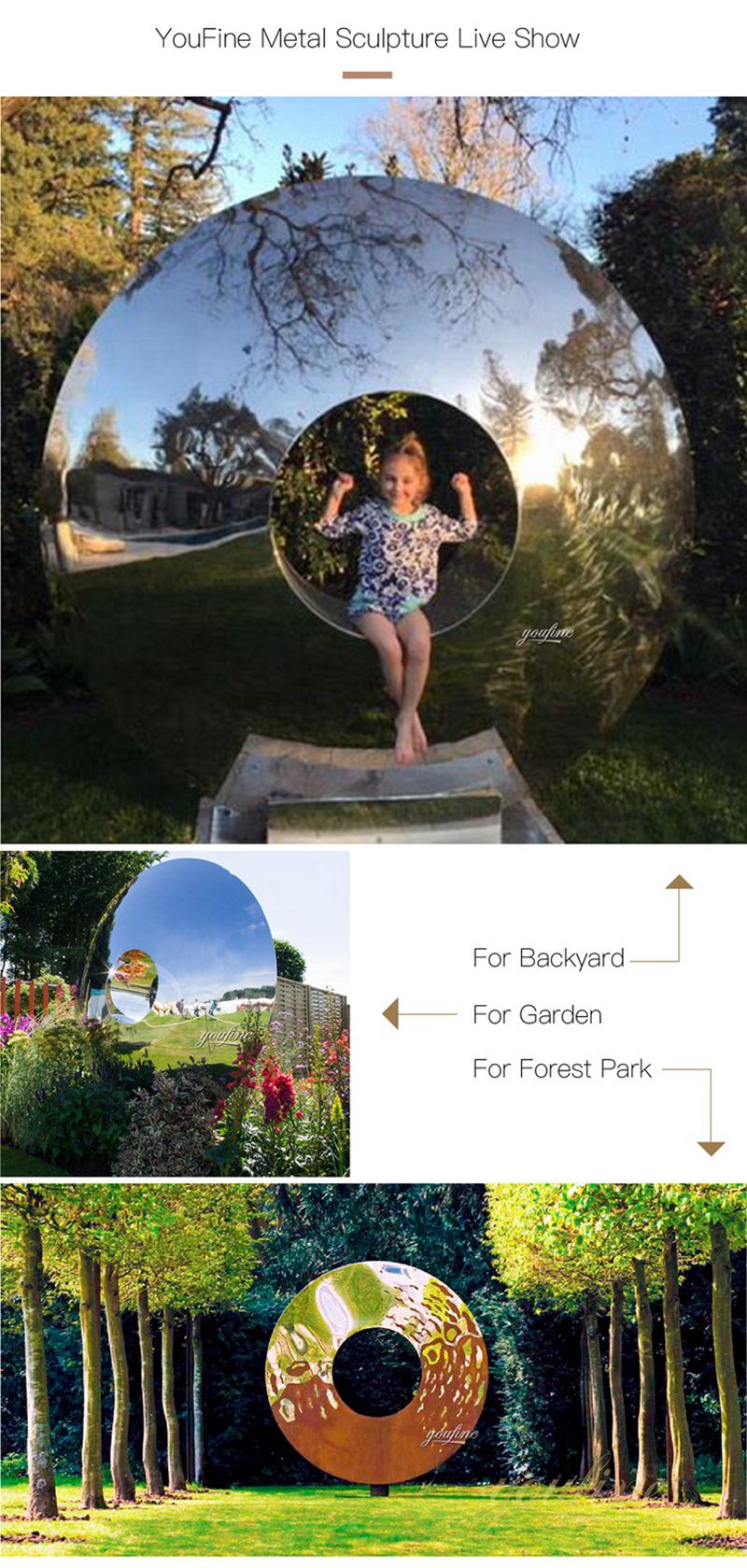 Famous Garden Mirror Stainless Steel Eye Lawn Sculpture