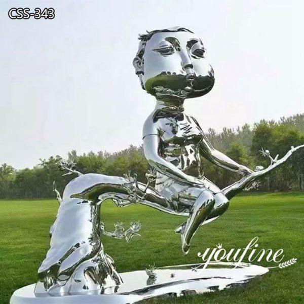 Polished Abstract Metal Figure Statue Modern Decor Supplier CSS-343
