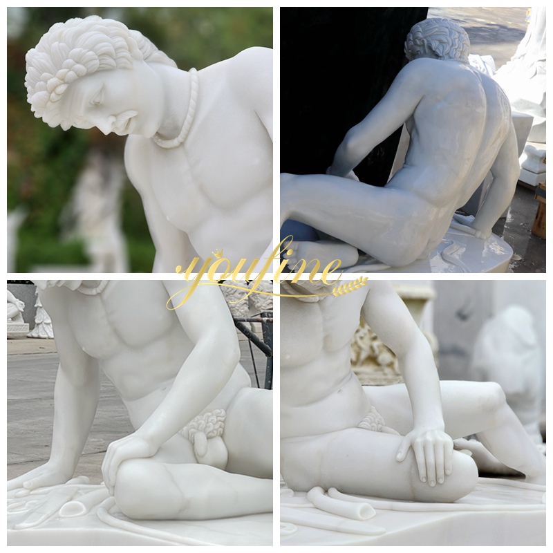Roman Marble dying gaul statue details
