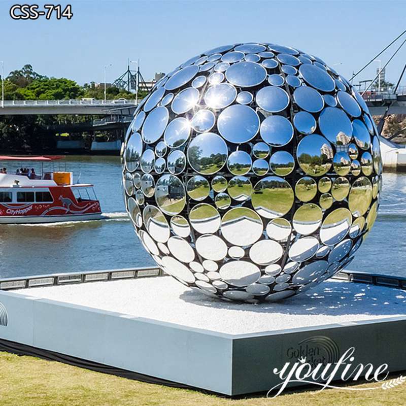 Stainless Steel Sphere Outdoor Modern Sculpture Supplier CSS-714