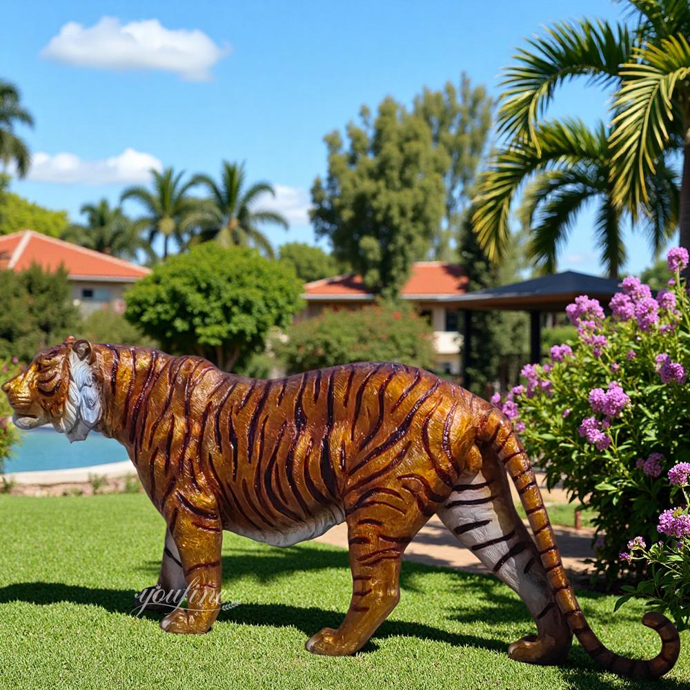 Wild animals Walking Life-size bronze Tiger Statue