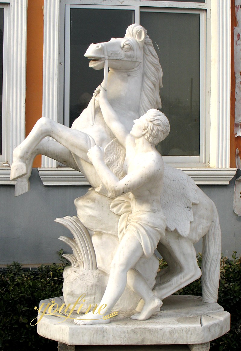 White Marble Marly Horses sculpture