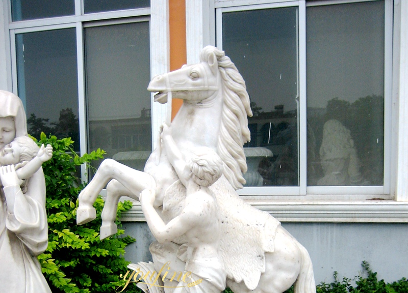 White Marble Marly Horses statue