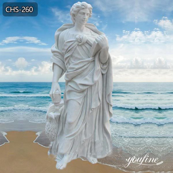 natural White Marble St John Statue