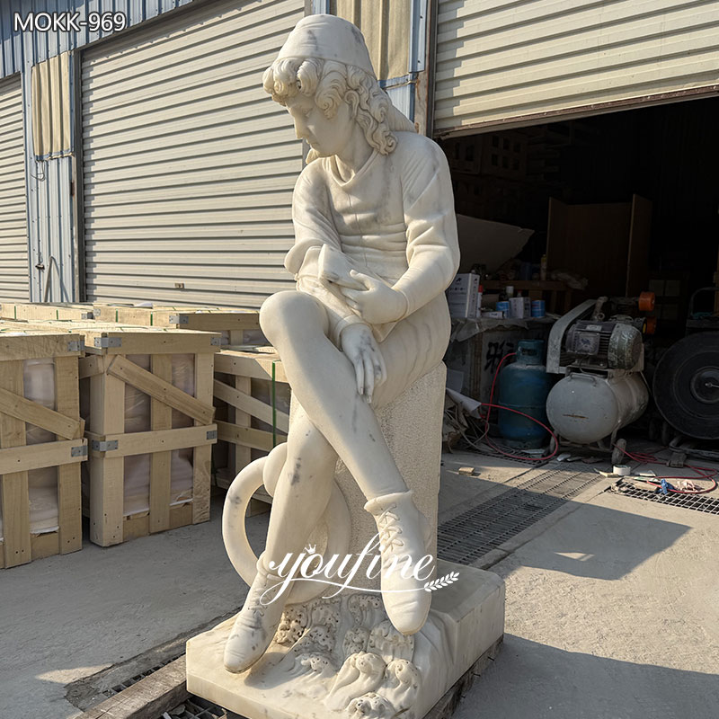 Young Columbus sculpture