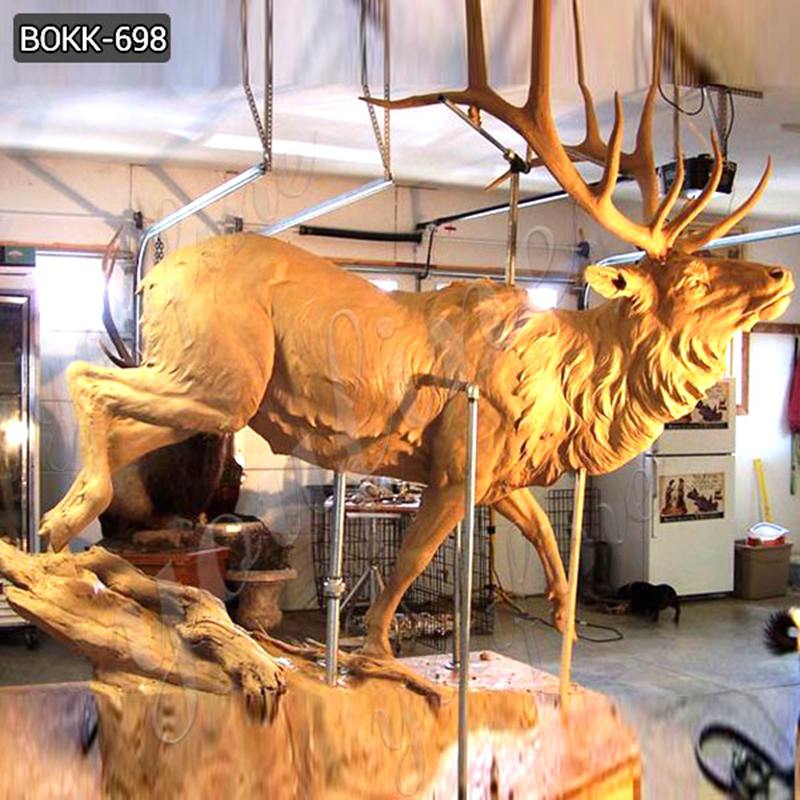 Large Bronze Elk Statue Outdoor Garden Wildlife Art BOKK698 YouFine Sculpture