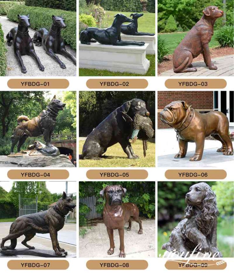 Custom Bronze Large Dog Sculpture Garden Decor for Sale BOK1084