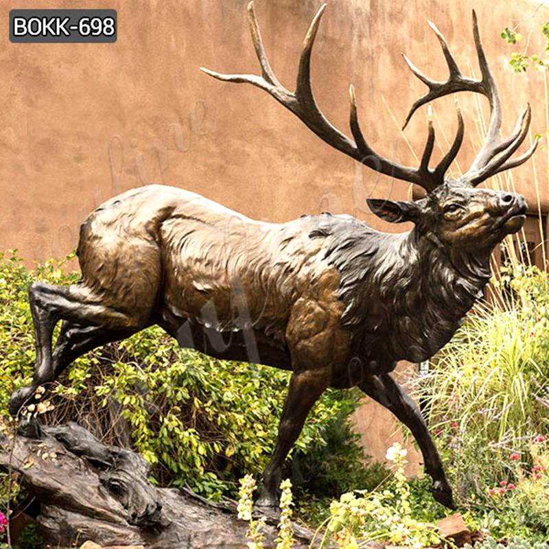 Large Bronze Elk Statue Outdoor Garden Wildlife Art BOKK-698