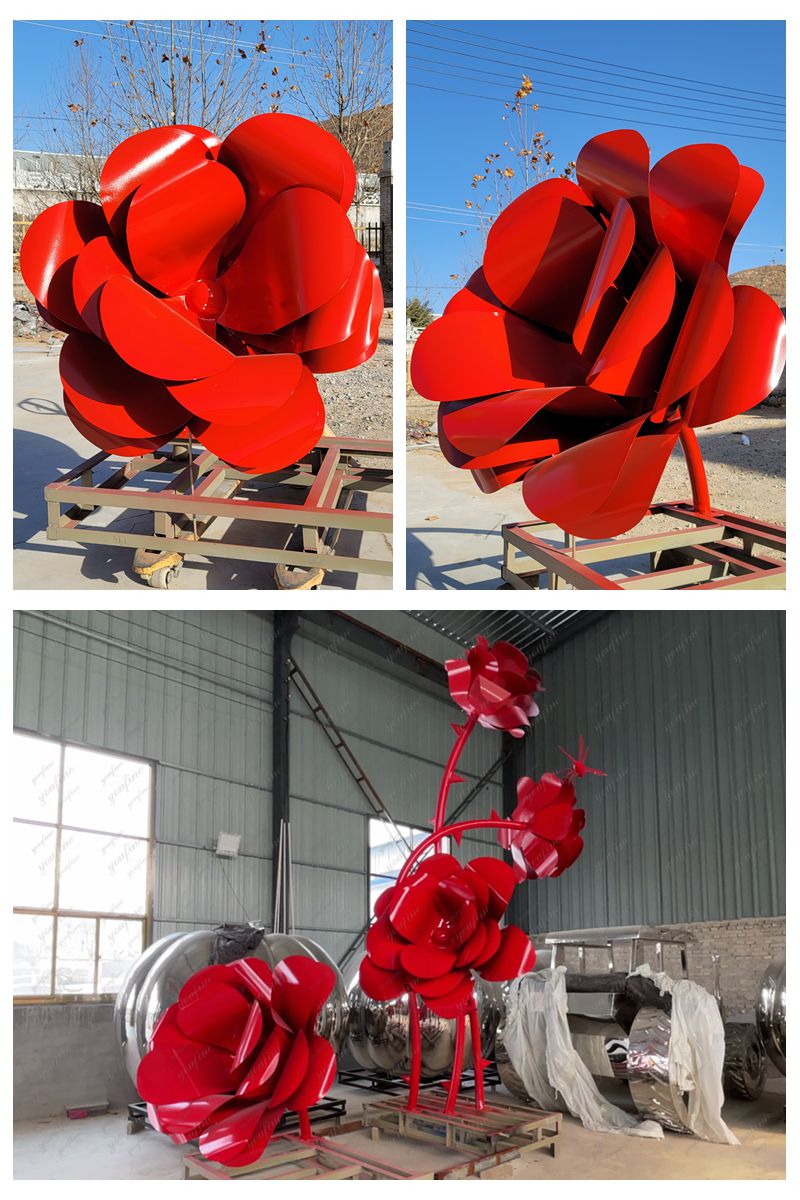 finished large rose sculpture details
