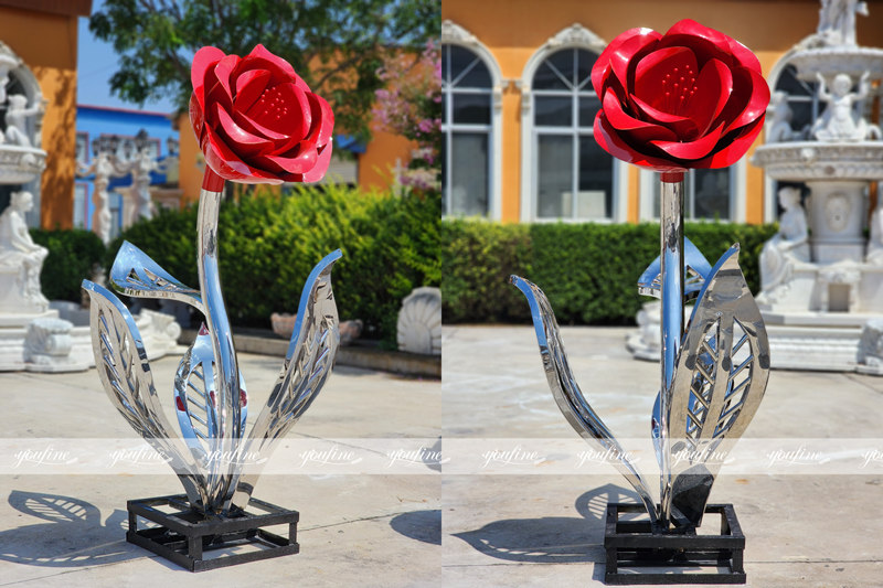 finished rose flower sculpture