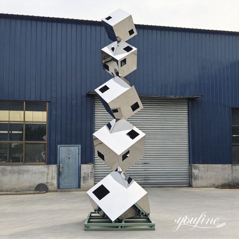 sculpture cubique en métal finie à YouFine Factory (4)