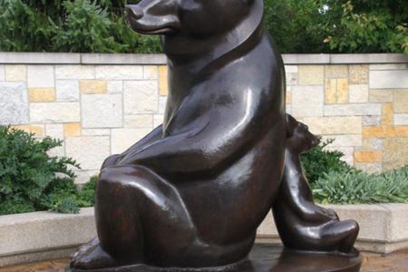 Life-size Group Family Bronze Abstract bear sculpture BOKK-302