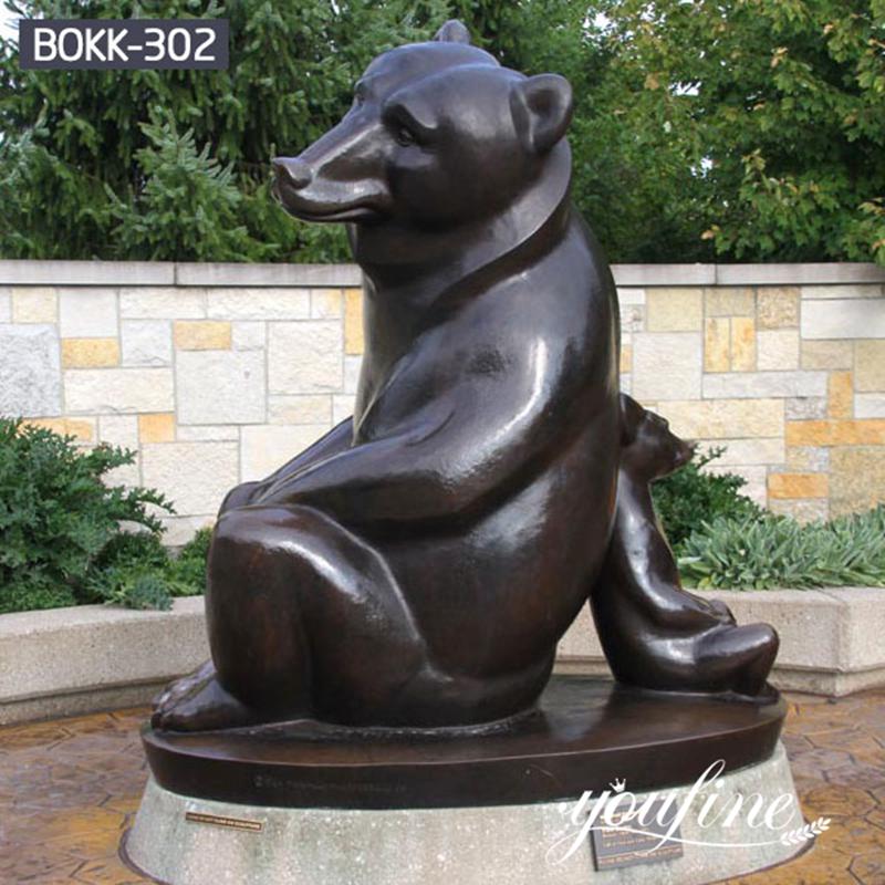 Life-size Group Family Bronze Bear Statue for Garden Factory Supplier BOKK-302