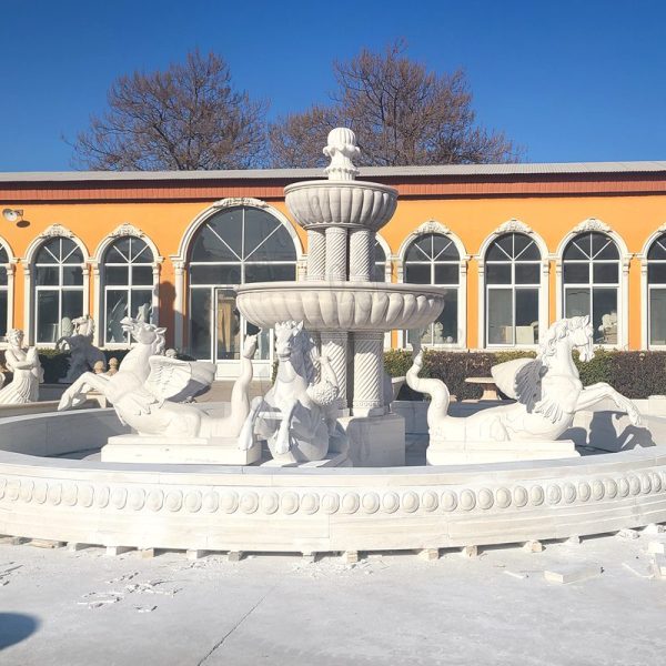 large horse statue water fountain