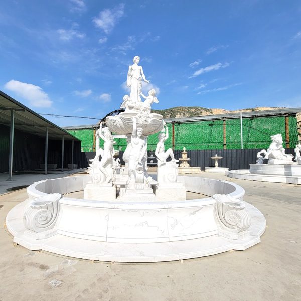 large marble figure fountain