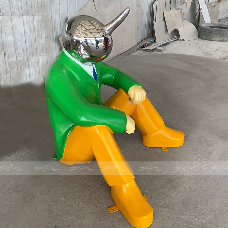 life size metal Pinocchio sculpture