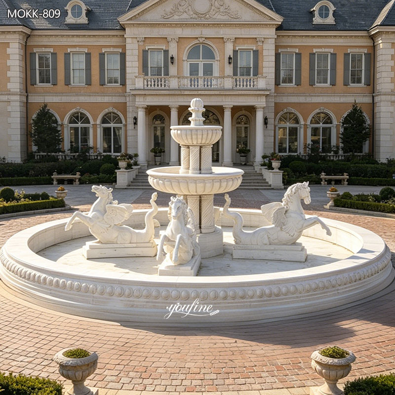 Marble Large Outdoor Horse Fountain MOKK-809