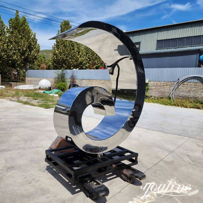 mirror polished metal fountain sculpture