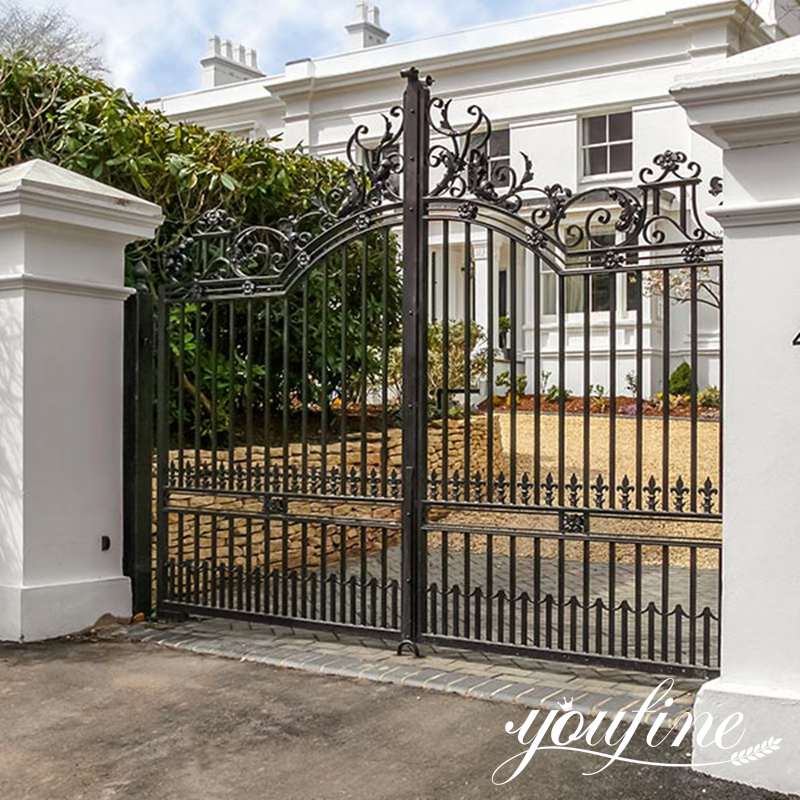 High-quality Exquisite Wrought Iron Outdoor Gates for Sale IOK-198